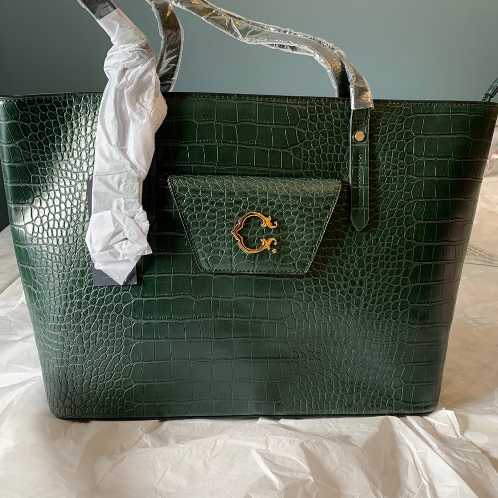 Dark green handbag